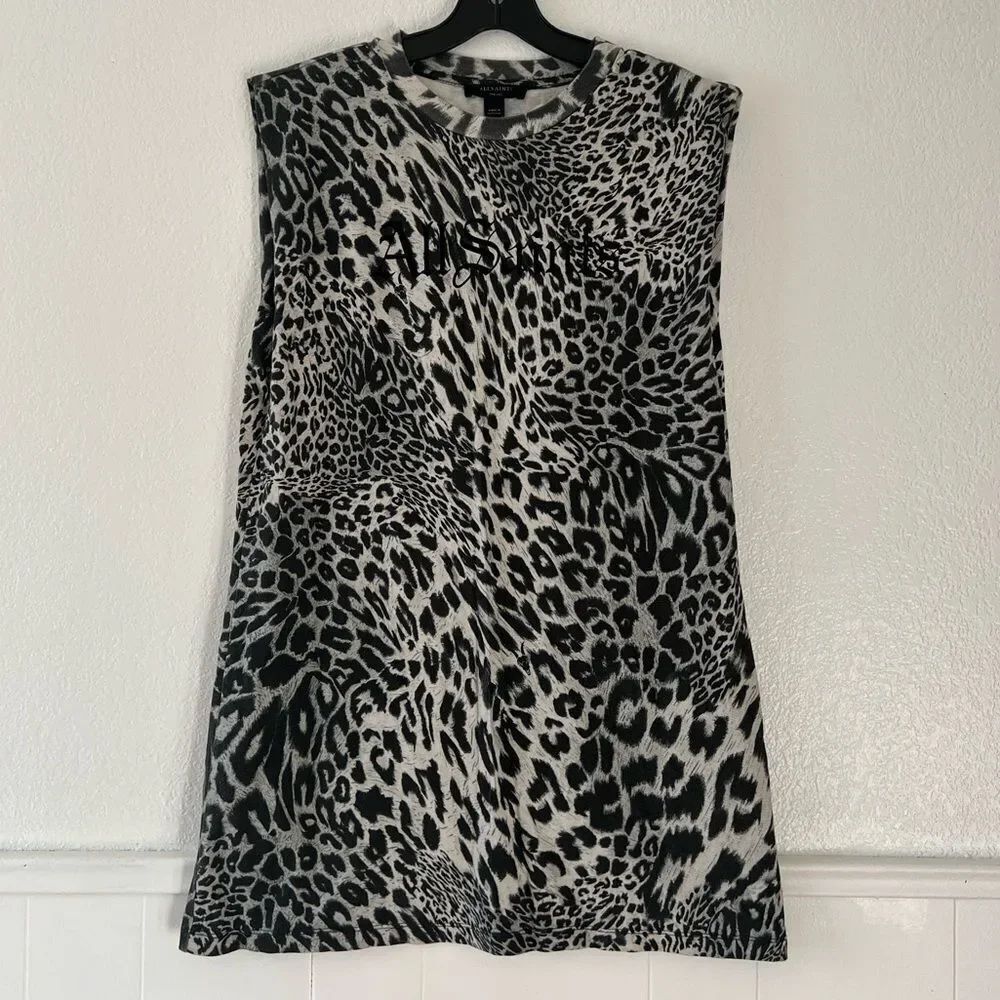 ALL SAINTS animal print tee shirt mini dress S